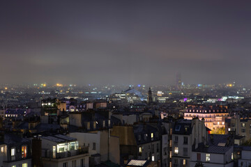 Montmartre at night in Paris