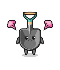 annoyed expression of the cute shovel cartoon character