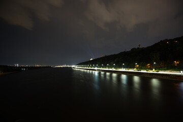 night view of the city of the river