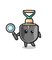 shovel detective character is analyzing a case