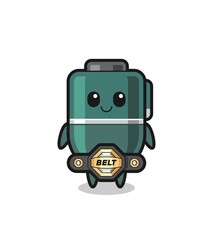 the MMA fighter ballpoint mascot with a belt