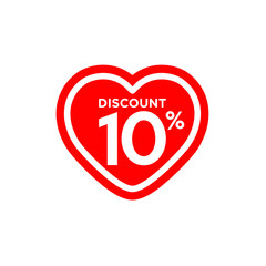 Discount 10% Love Sticker