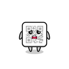 disappointed expression of the qr code cartoon