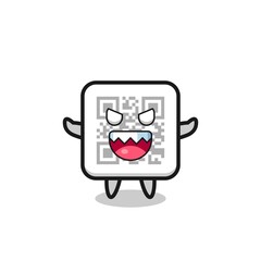 illustration of evil qr code mascot character