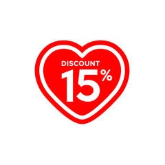 Discount 15% Love Sticker