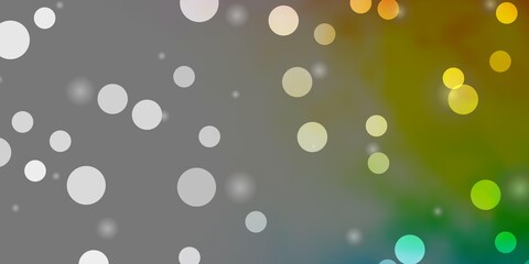 Light Multicolor vector template with circles, stars.