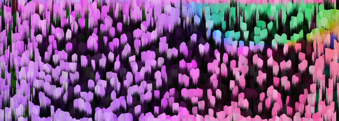 Abstract neon glitch art texture background image.