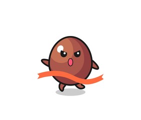 cute chocolate egg illustration is reaching the finish