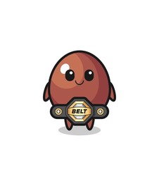 Fototapeta premium the MMA fighter chocolate egg mascot with a belt