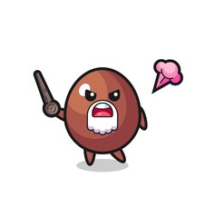 cute chocolate egg grandpa is getting angry