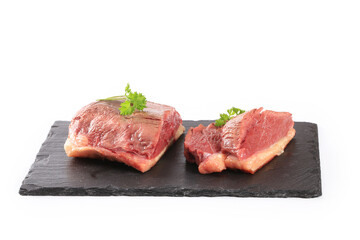 magret de canard, fond blanc	
