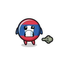 the illustration of the laos flag cartoon doing fart