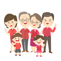 Cute and Happy Family Character Vector.