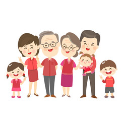 Cute and Happy Family Character Vector.