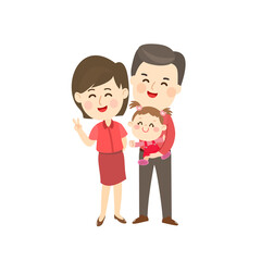 Obraz na płótnie Canvas Cute and Happy Family Character Vector.