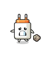 Naklejka premium illustration of the power adapter running in fear