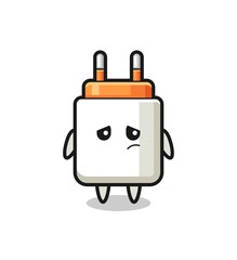 the lazy gesture of power adapter cartoon character