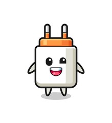 illustration of an power adapter character with awkward poses