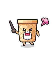 cute waffle cone grandpa is getting angry