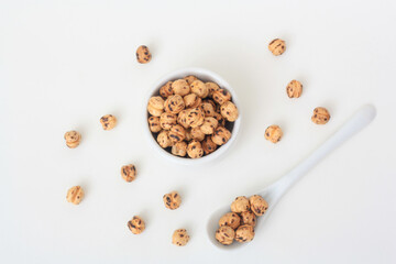 Roasted chickpea on white background