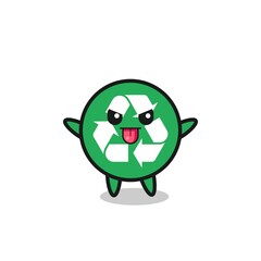 naughty recycling character in mocking pose