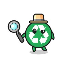 Fototapeta premium recycling detective character is analyzing a case