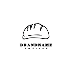 unique bread cartoon logo icon creative template black isolated vector cute