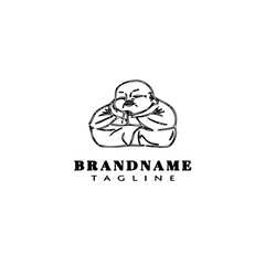 buddha logo cartoon icon design template black isolated vector