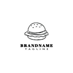 burger cartoon logo icon design template black isolated vector