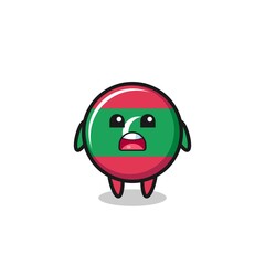 maldives flag illustration with apologizing expression, saying I am sorry
