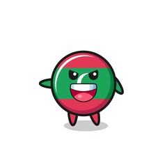 maldives flag cartoon with very excited pose
