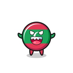 illustration of evil maldives flag mascot character