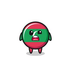 the shocked face of the cute maldives flag mascot