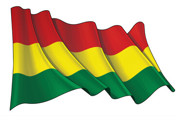 Waving Flag of Bolivia