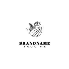 Fototapeta premium farm logo cartoon icon design template black vector illustration