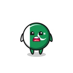 pakistan flag illustration with apologizing expression, saying I am sorry