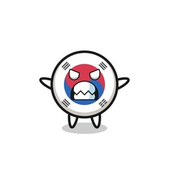 wrathful expression of the south korea flag mascot character