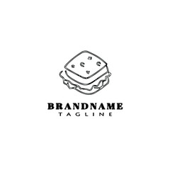 sandwich cartoon logo icon design template black isolated illustration