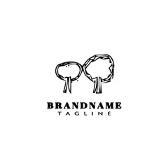 tree logo cartoon icon design template black isolated vector