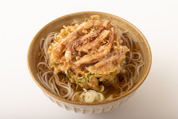 イカげそ　かき揚げ蕎麦