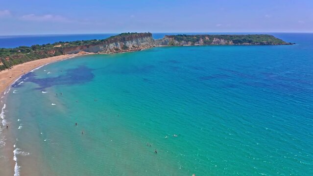 Greek island Zakynthos coast. Gerakas beach summer holidays landscape