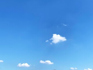 Blue sky with white clouds.