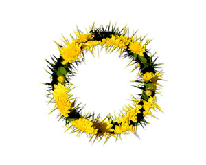 woven crown of thorns, Jesus Sunflowers Icon Logo Symbol illustration