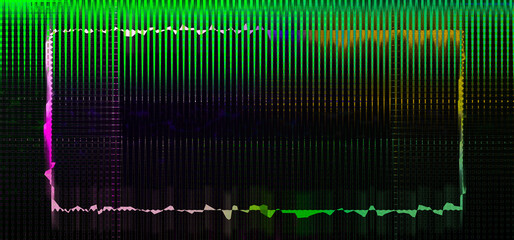 Abstract glitch art border background.