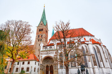 Naklejka premium Augsburger Dom . Gothic cathedral with square towers in Augsburg Germany 