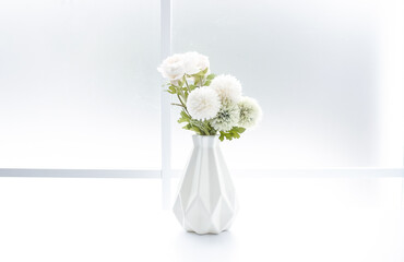 white flowers in vase