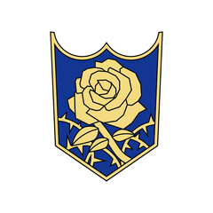 blue rose logo vector design in japanese magic anime