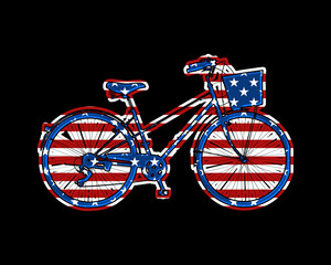 Bicycle Bike Cycle USA Flag, United States of America Icon Logo Symbol illustration