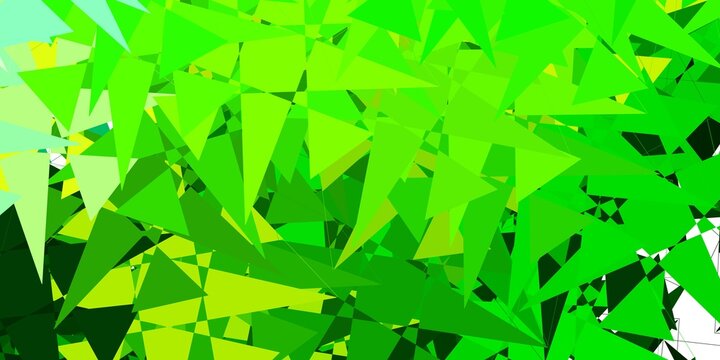 Light Green, Yellow vector background with polygonal forms.