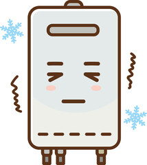 Illustration of Frozen water heater (anthropomorphic)